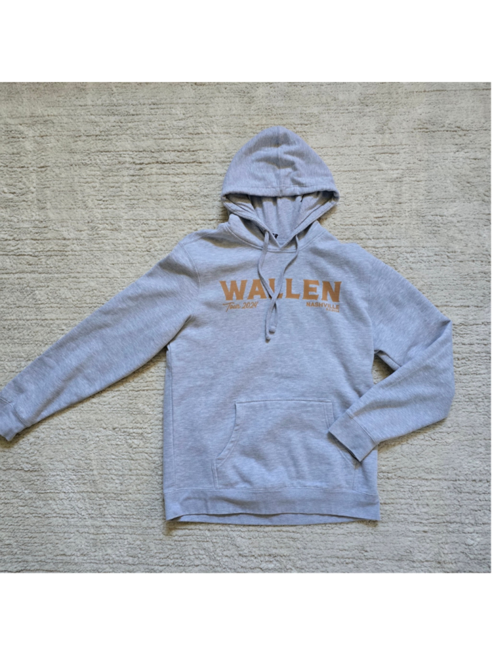 Men's District Morgan Wallen Tour 2024 Hoodie Grey Gold Size L